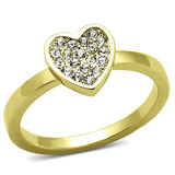 Flash Gold Brass Ring with Top Grade Crystal  in Clear