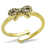 Flash Gold Brass Ring with Top Grade Crystal  in Clear