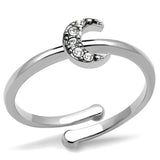 Rhodium Brass Ring with Top Grade Crystal  in Clear