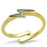 Flash Gold Brass Ring with Top Grade Crystal  in Clear