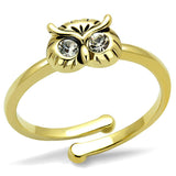 Flash Gold Brass Ring with Top Grade Crystal  in Clear