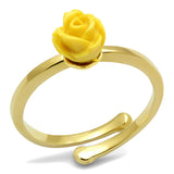 Flash Gold Brass Ring with Synthetic Synthetic Stone in Topaz