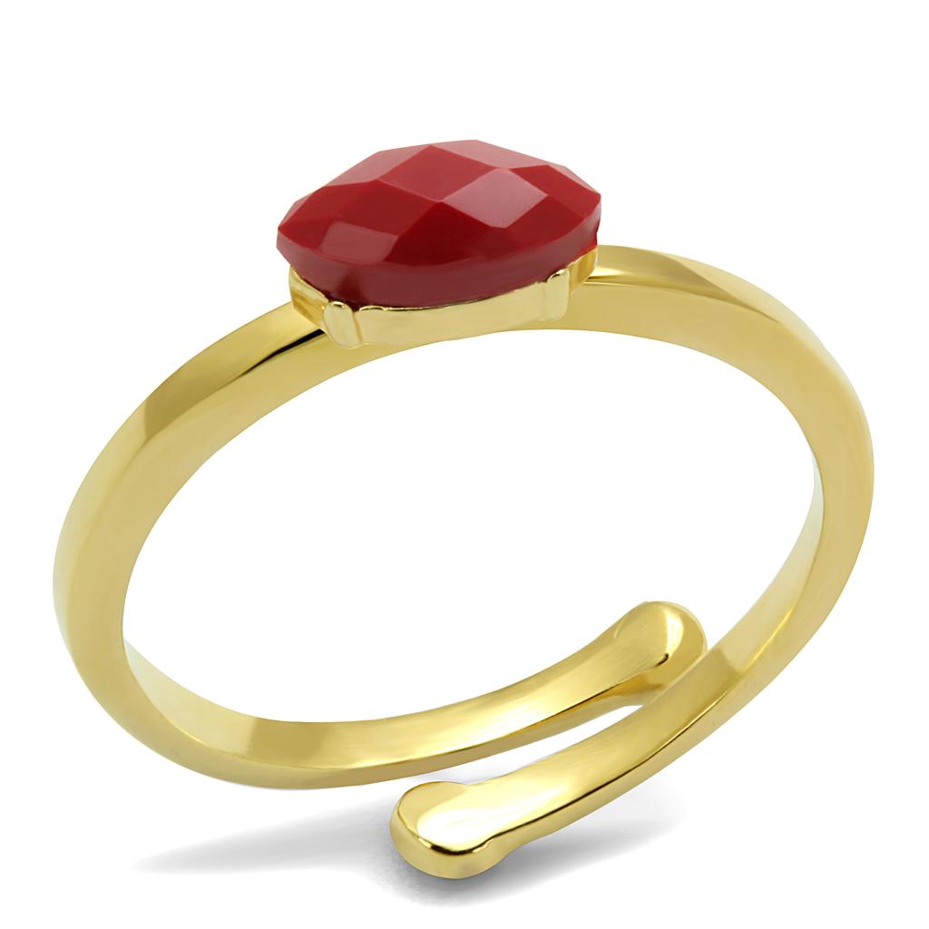 Flash Gold Brass Ring with Synthetic Synthetic Stone in Siam
