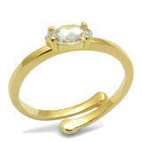 Flash Gold Brass Ring with AAA Grade CZ  in Clear