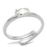 Rhodium Brass Ring with AAA Grade CZ  in Clear