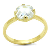 Flash Gold Brass Ring with AAA Grade CZ  in Clear