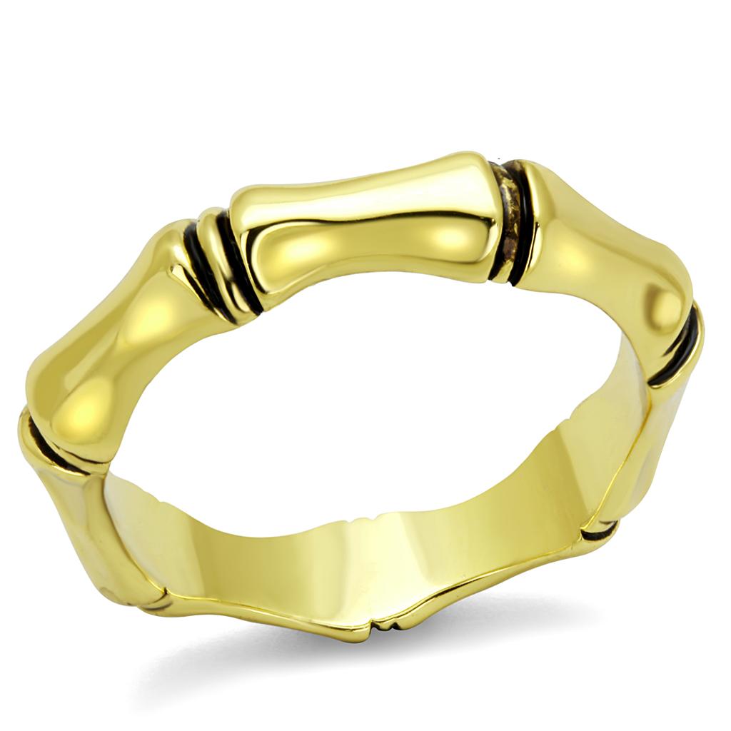 Gold Brass Ring with Epoxy  in Jet