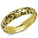 Gold Brass Ring with Epoxy  in Jet