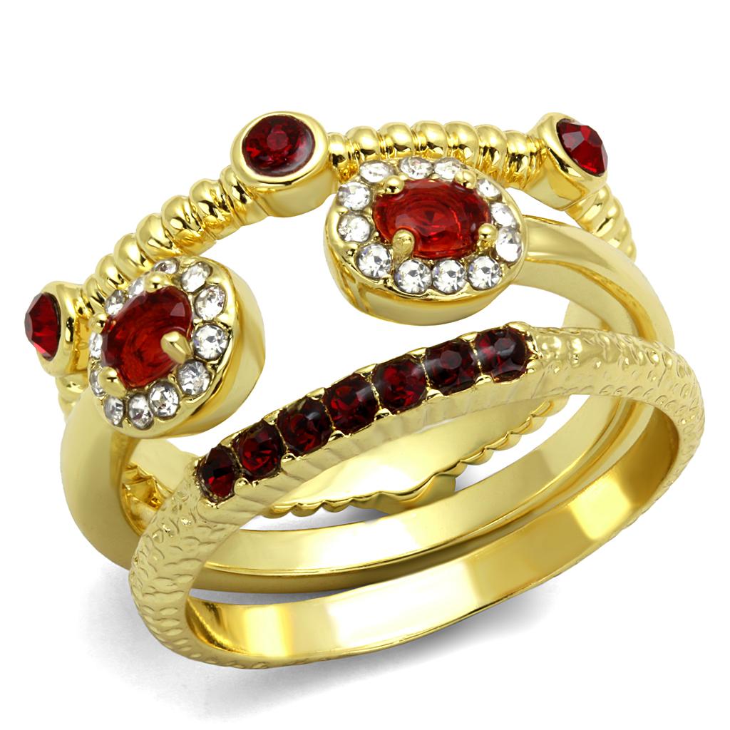 Gold Brass Ring with Top Grade Crystal  in Siam