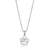 Rhodium Brass Chain Pendant with AAA Grade CZ  in Clear