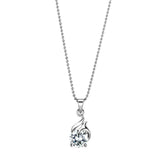 Rhodium Brass Chain Pendant with AAA Grade CZ  in Clear