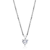 16+2 - Rhodium Brass Chain Pendant with AAA Grade CZ  in Clear