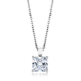 Rhodium Brass Chain Pendant with AAA Grade CZ  in Clear