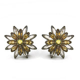 Antique Copper Brass Earrings with Synthetic Synthetic Glass in Multi Color