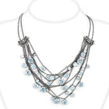 TIN Cobalt Black Brass Necklace with AAA Grade CZ  in Clear