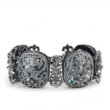 TIN Cobalt Black Brass Bracelet with AAA Grade CZ  in Clear