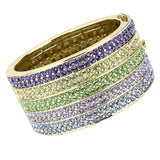 Gold Brass Bangle with Top Grade Crystal  in Multi Color