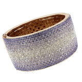 Rose Gold+e-coating Brass Bangle with Top Grade Crystal  in Multi Color