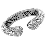 TIN Cobalt Black Brass Bangle with Top Grade Crystal  in Clear