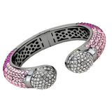 TIN Cobalt Black Brass Bangle with Top Grade Crystal  in Multi Color