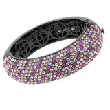 TIN Cobalt Black Brass Bangle with Top Grade Crystal  in Multi Color