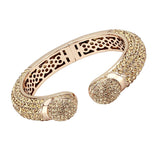 Flash Rose Gold Brass Bangle with Top Grade Crystal  in Smoked Quartz