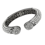 Ruthenium Brass Bangle with Top Grade Crystal  in Clear