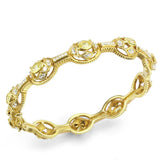 Gold Brass Bangle with AAA Grade CZ  in Citrine Yellow