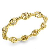 Gold Brass Bangle with Synthetic  in Brown