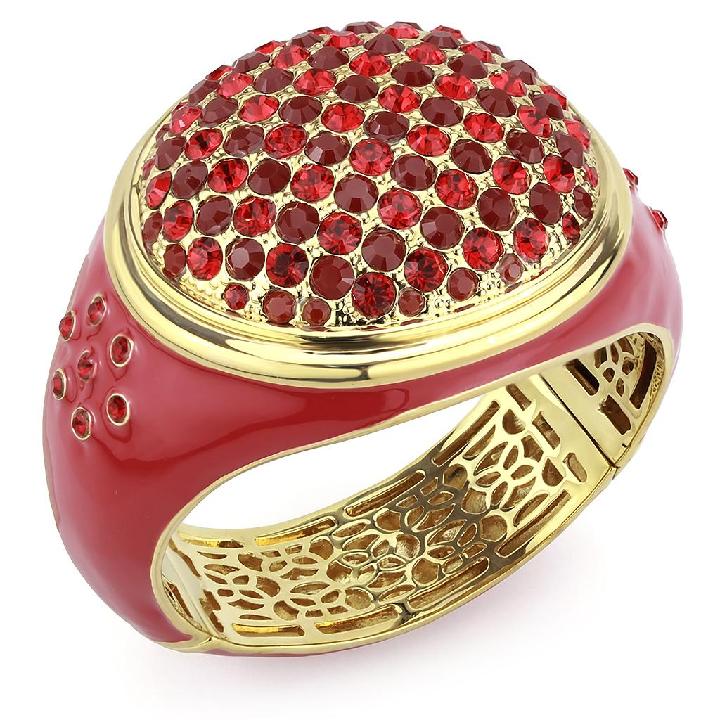 Gold Brass Bangle with Top Grade Crystal  in Multi Color