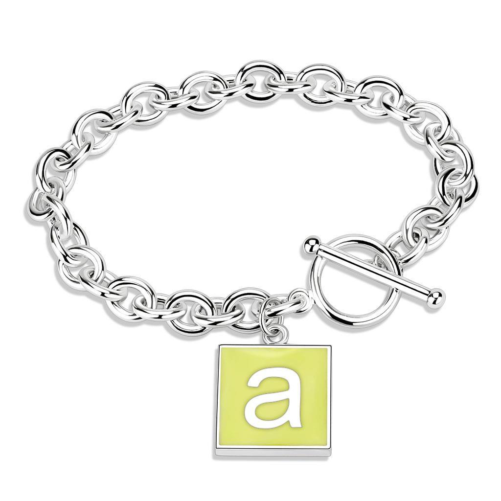 High-Polished Brass Bracelet with Epoxy  in Emerald