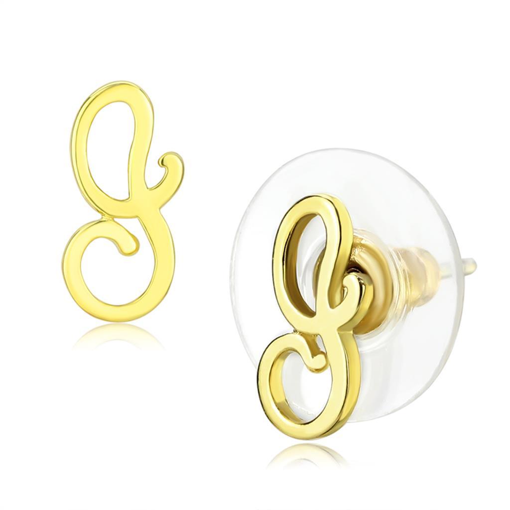 Gold Brass Earrings with No Stone