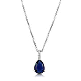 Rhodium Brass Chain Pendant with Synthetic  in Montana