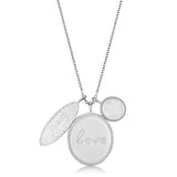 Rhodium+Brushed Brass Necklace with Top Grade Crystal  in Light Amethyst