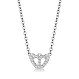 Rhodium Brass Necklace with Top Grade Crystal  in Clear