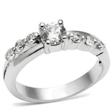 Rhodium Brass Ring with AAA Grade CZ  in Clear