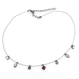 Ruthenium White Metal Necklace with Top Grade Crystal  in Multi Color