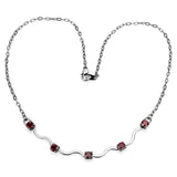Ruthenium White Metal Necklace with AAA Grade CZ  in Siam