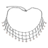 Ruthenium White Metal Necklace with Top Grade Crystal  in Light Amethyst