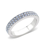 Rhodium Brass Ring with Top Grade Crystal in Aquamarine