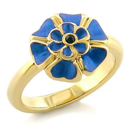 Gold White Metal Ring with Top Grade Crystal  in Emerald