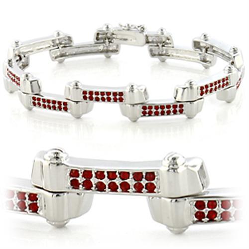 Imitation Rhodium Brass Bracelet with Top Grade Crystal  in Siam
