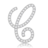 Rhodium Brass Brooches with Top Grade Crystal  in Clear