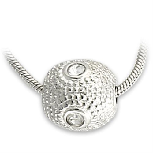 Rhodium Brass Pendant with Top Grade Crystal  in Clear