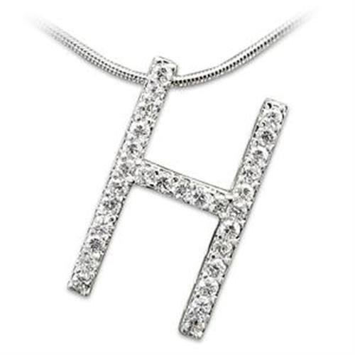 High-Polished 925 Sterling Silver Pendant with AAA Grade CZ  in Clear