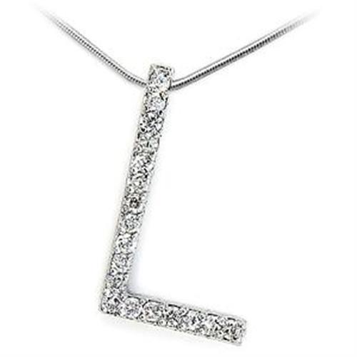 High-Polished 925 Sterling Silver Pendant with AAA Grade CZ  in Clear