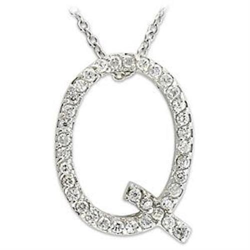 High-Polished 925 Sterling Silver Pendant with AAA Grade CZ  in Clear