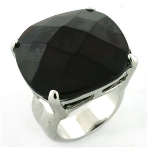 Rhodium Brass Ring with AAA Grade CZ  in Garnet