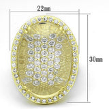 Matte Gold Brass Ring with Synthetic Synthetic Glass in Clear