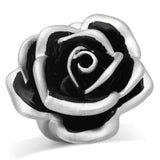 Matte Rhodium Brass Ring with Epoxy  in Jet